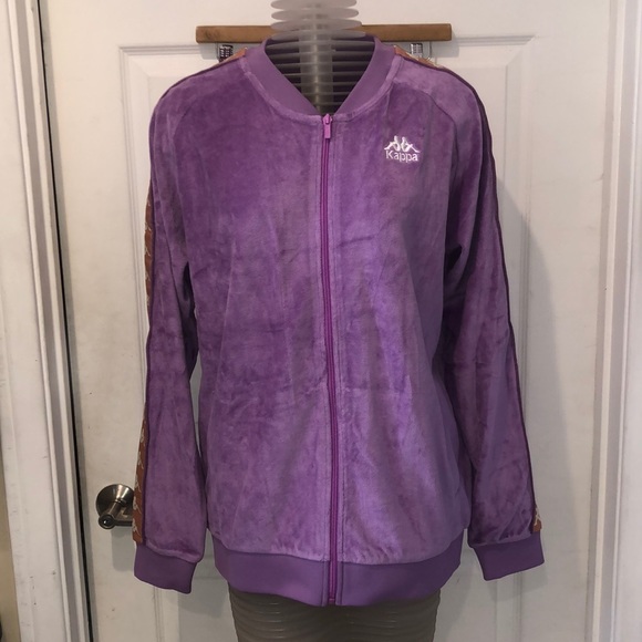 NWOT KAPPA VELVET men or women unisex sweatshirt soft purple velvet